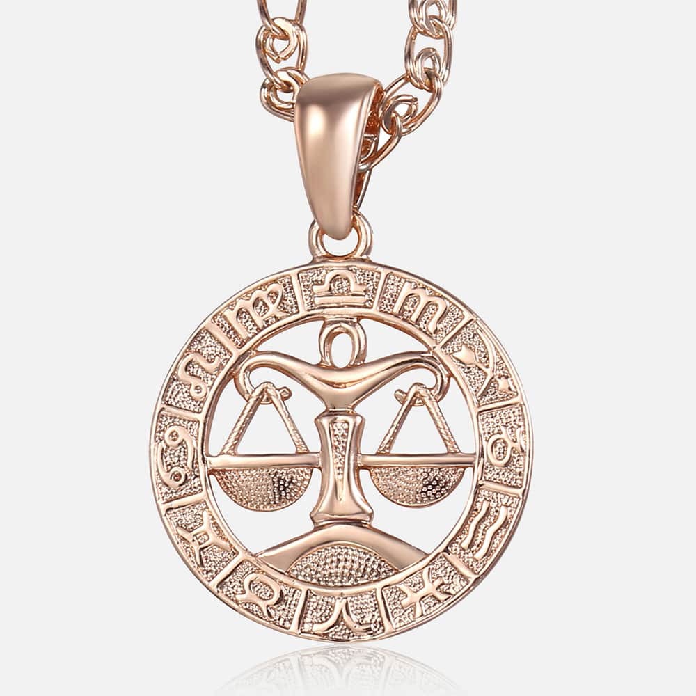 Copper Zodiac Sign Pendant Constellation Necklace