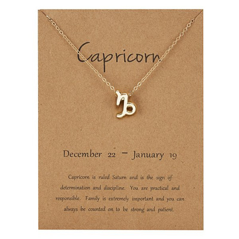 Zodiac Sign Pendant Necklace. Minimalist