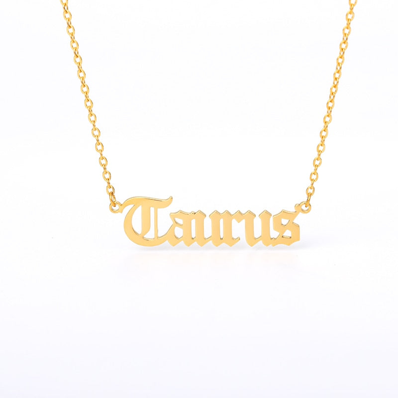 Zodiac Sign Constellations Necklace with letters