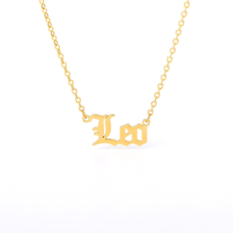 Zodiac Sign Constellations Necklace with letters