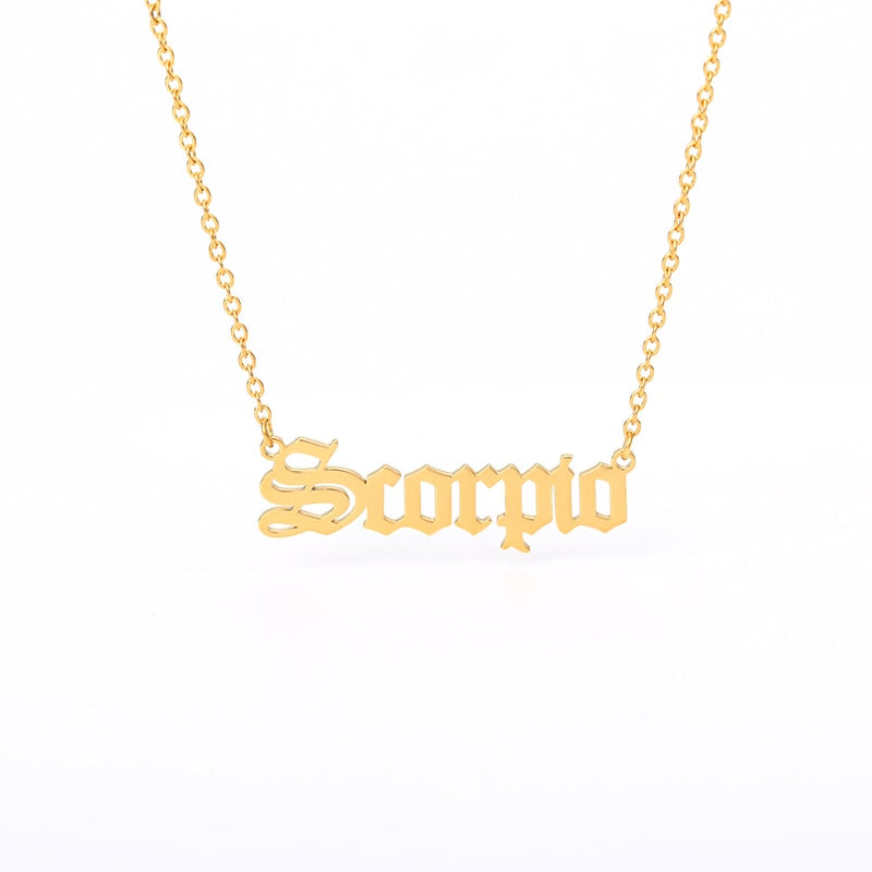 Zodiac Sign Constellations Necklace with letters