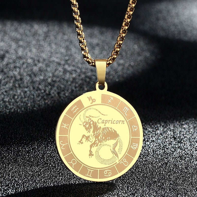 Bronze colored Zodiac Sign Necklace