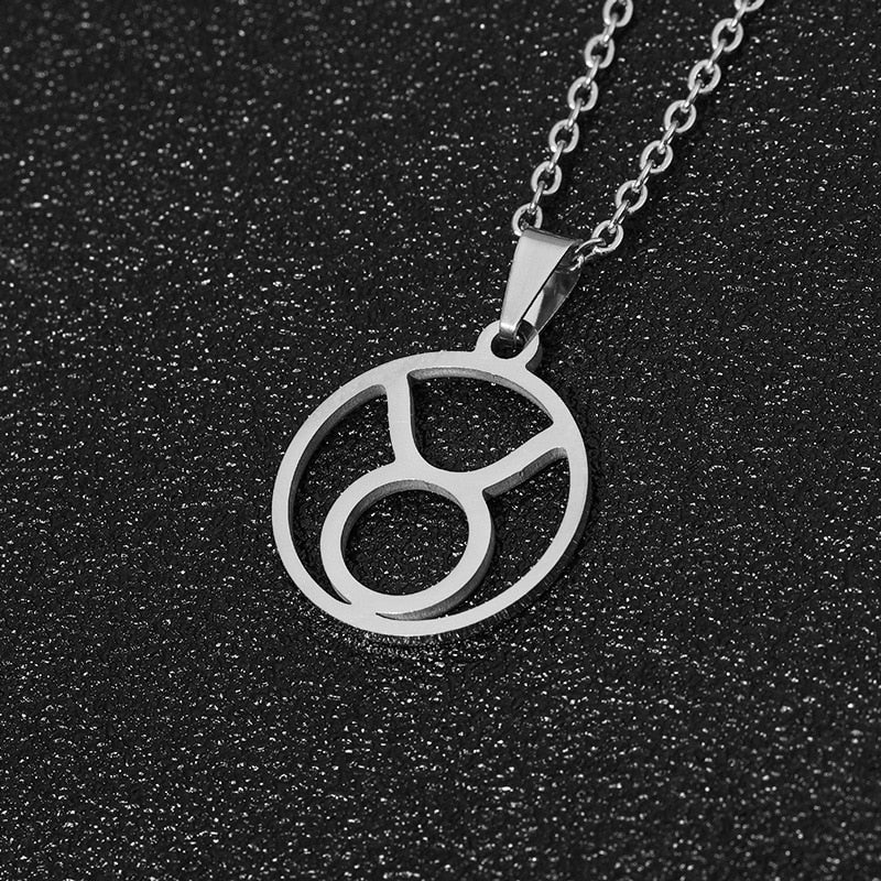 Simple Stainless Steel Star Zodiac Sign Necklace