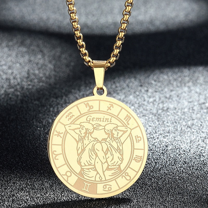 Bronze colored Zodiac Sign Necklace