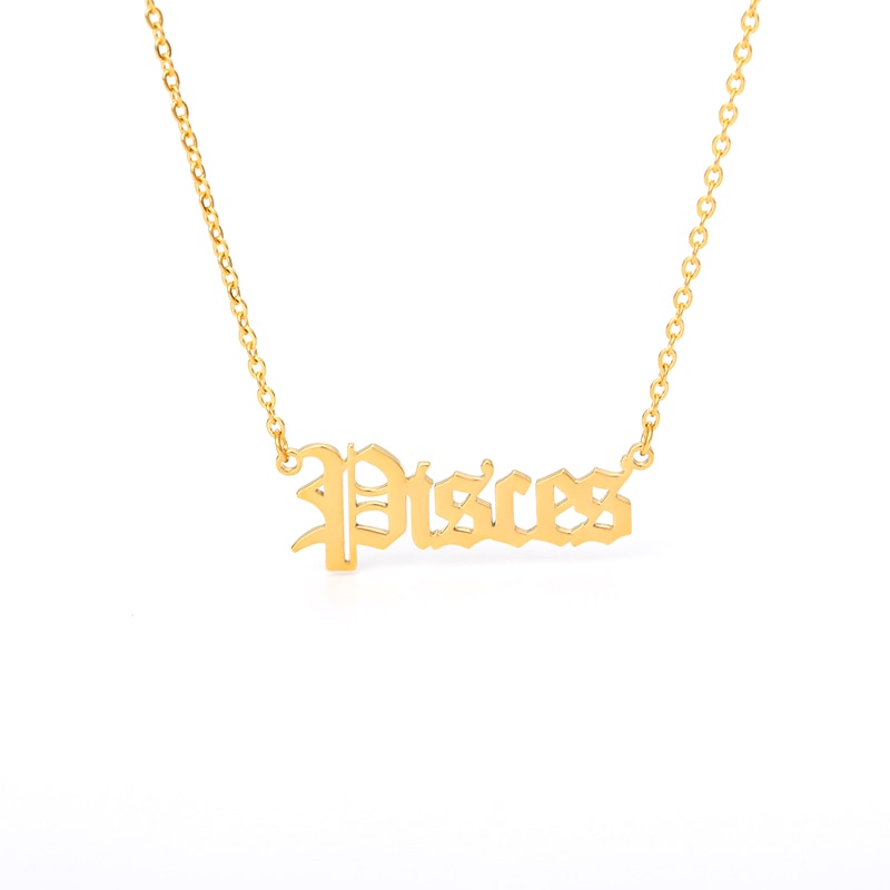 Zodiac Sign Constellations Necklace with letters