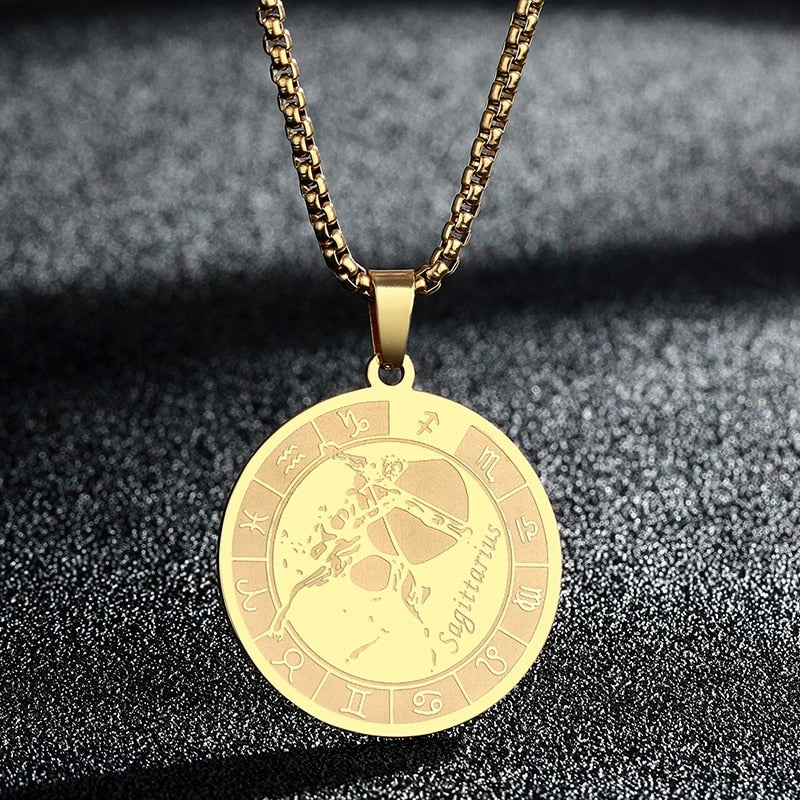 Bronze colored Zodiac Sign Necklace