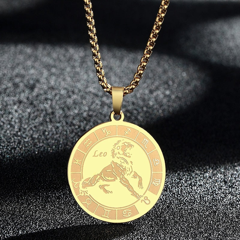 Bronze colored Zodiac Sign Necklace