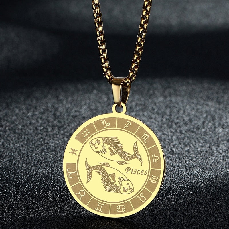 Bronze colored Zodiac Sign Necklace