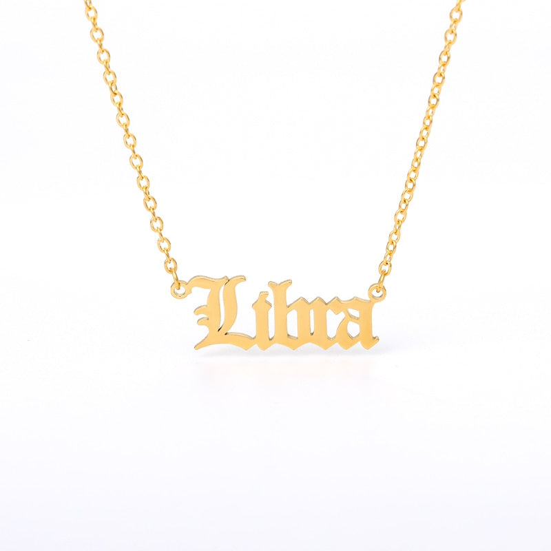 Zodiac Sign Constellations Necklace with letters