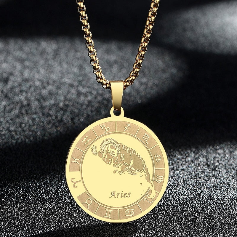 Bronze colored Zodiac Sign Necklace