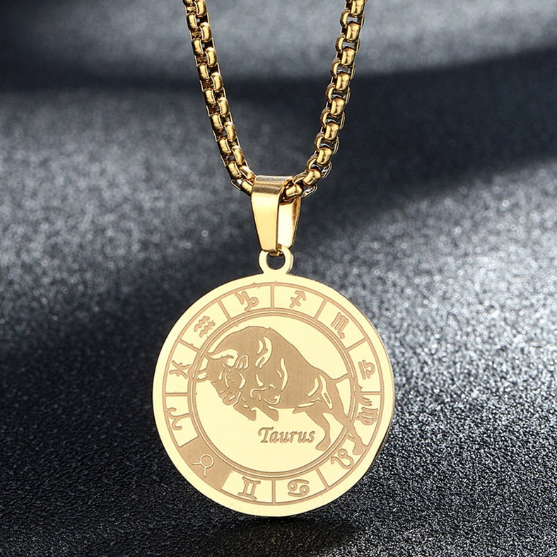 Bronze colored Zodiac Sign Necklace