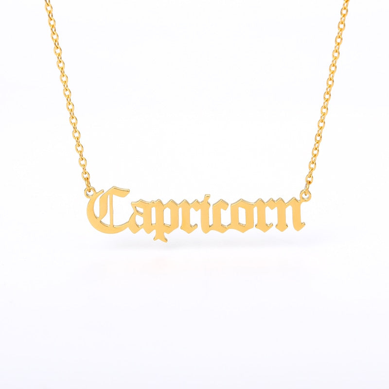 Zodiac Sign Constellations Necklace with letters