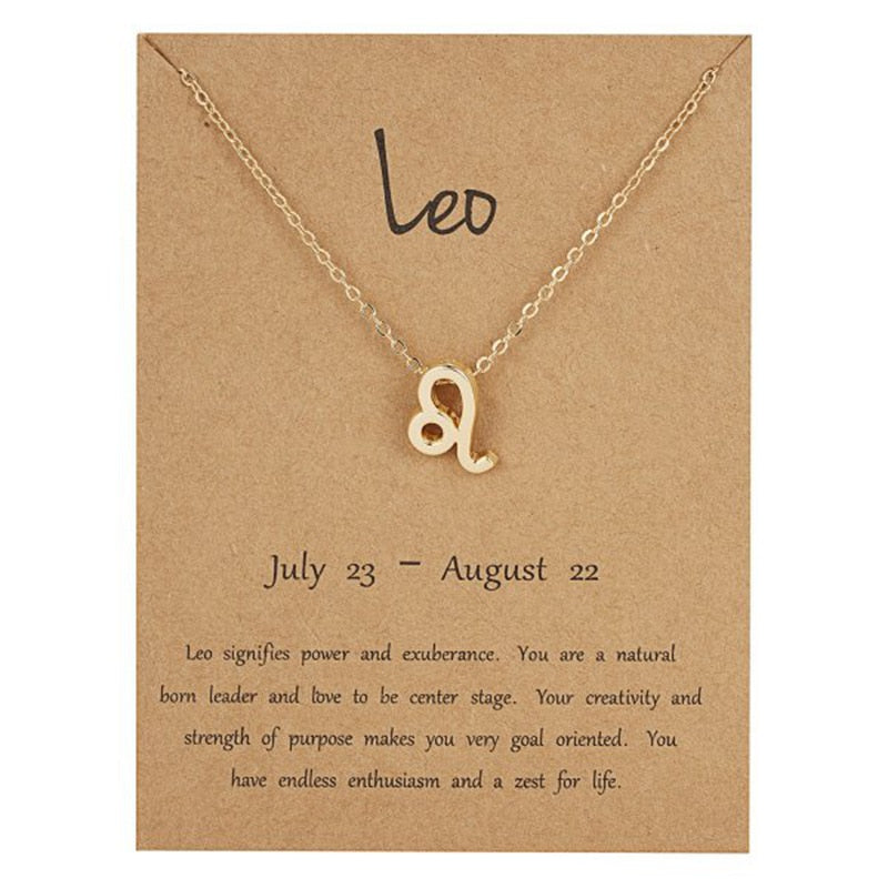 Zodiac Sign Pendant Necklace. Minimalist