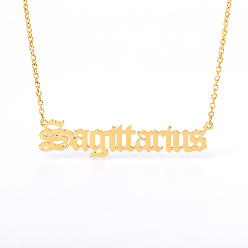 Zodiac Sign Constellations Necklace with letters