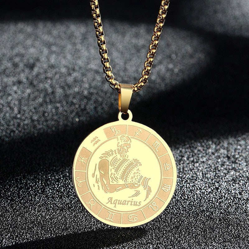 Bronze colored Zodiac Sign Necklace