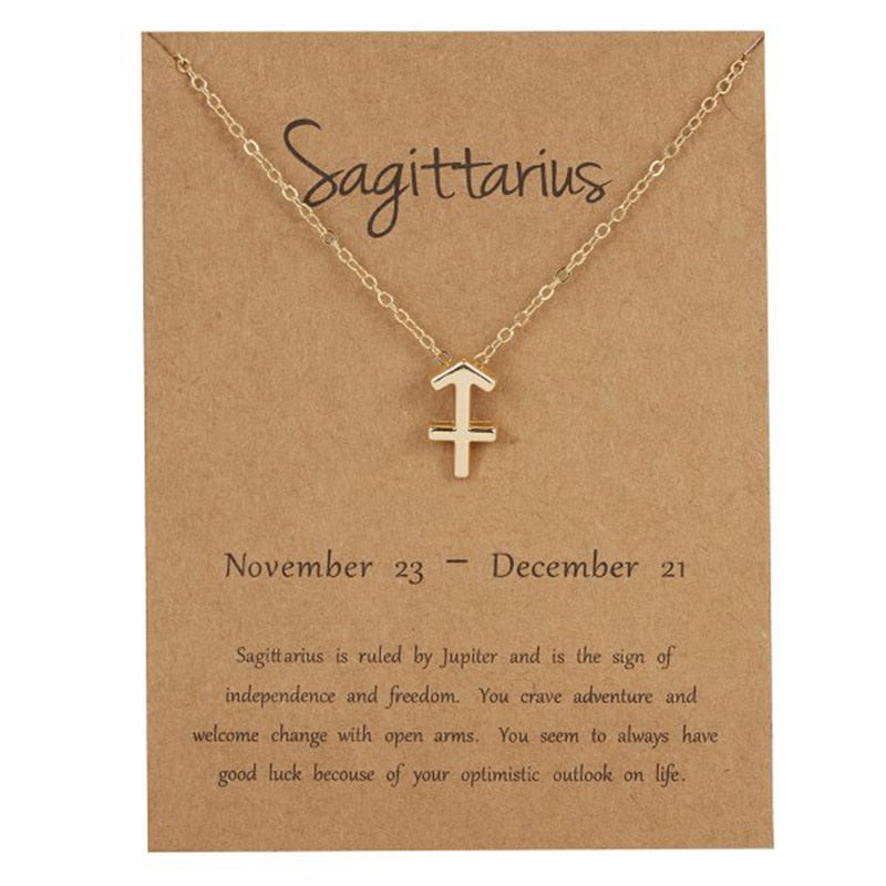 Zodiac Sign Pendant Necklace. Minimalist