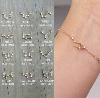 Crystal Star Zodiac Sign bracelets