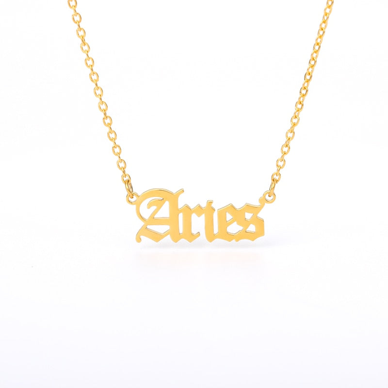 Zodiac Sign Constellations Necklace with letters