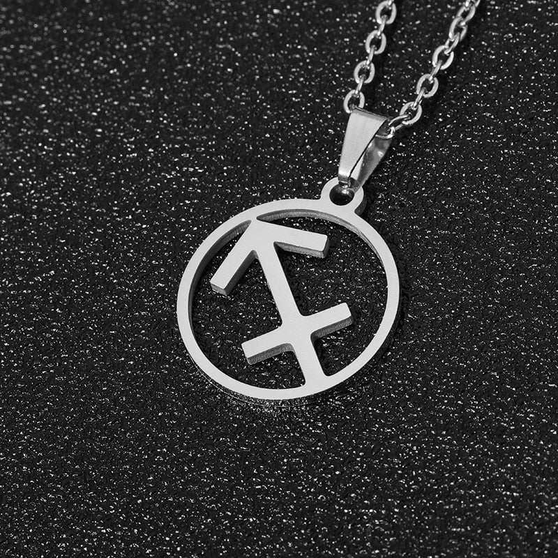 Simple Stainless Steel Star Zodiac Sign Necklace